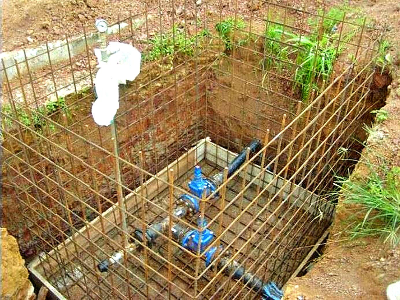 Ferraillage de la chambre de visite en fond de fouille